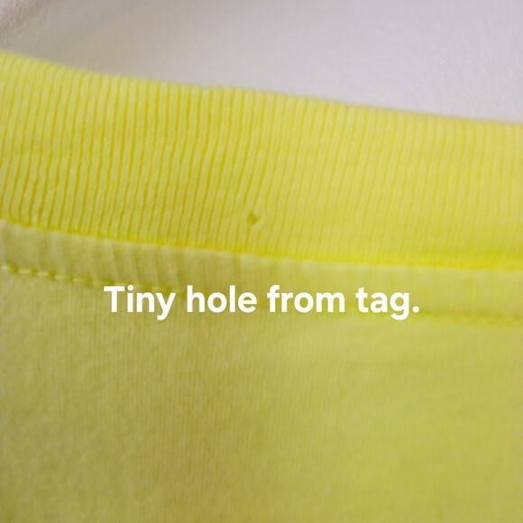 TNA SZ M Bright Yellow Cropped Tee Oversized Boxy 100% Cotton - Picture 5 of 5